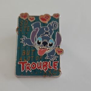 Disney Parks Stitch 'So Cute But A Lot Of Trouble' Enamel Pin